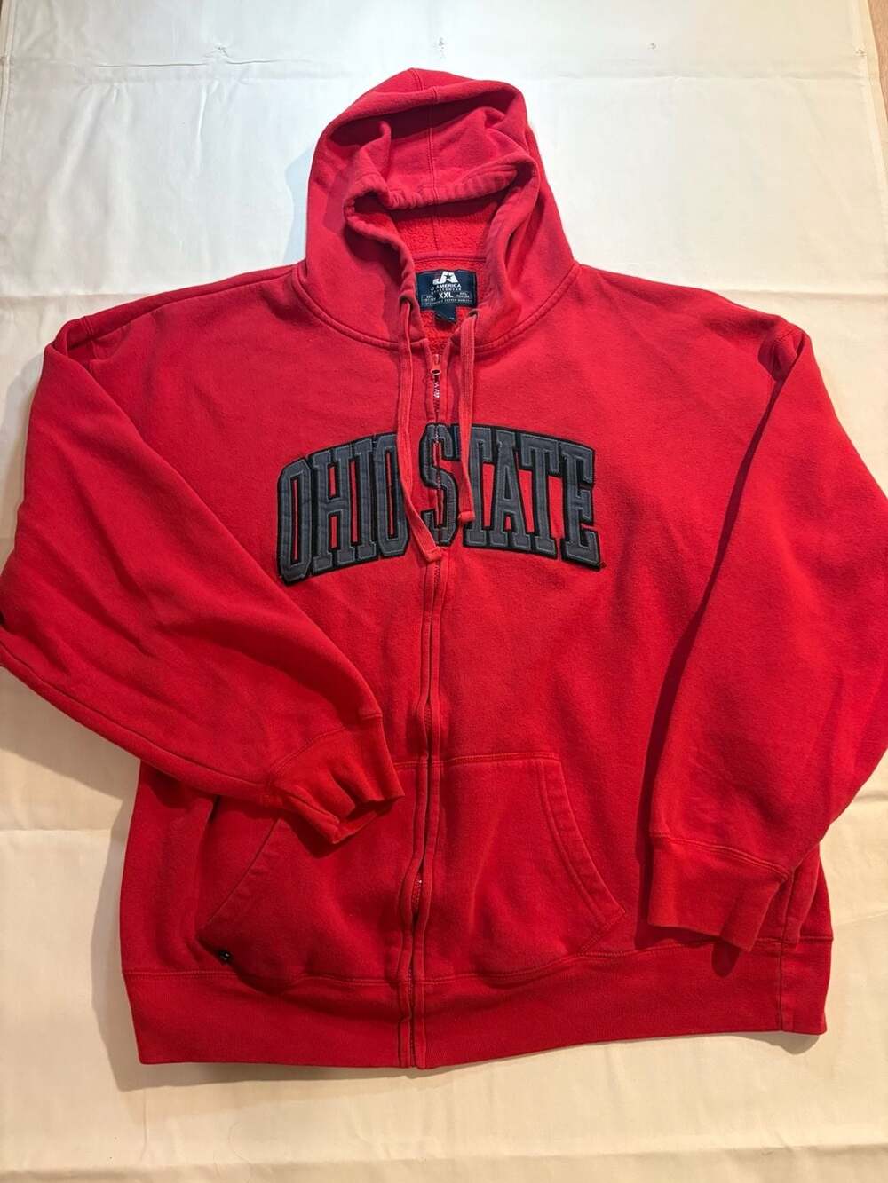 Ohio State Buckeyes J America Red Full Zip Embroidered Hoodie XXL